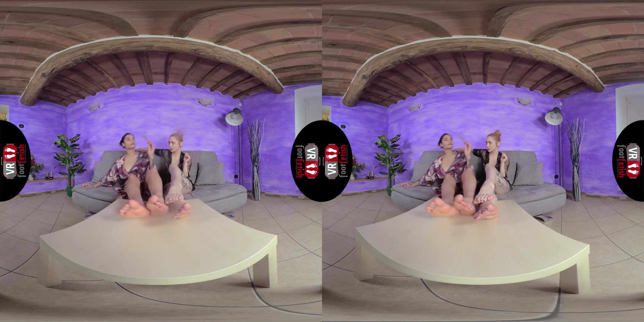 Sexy Chiara And Stella Massage Each Other's Feet With Oil - Lesbian Foot Fetish VR