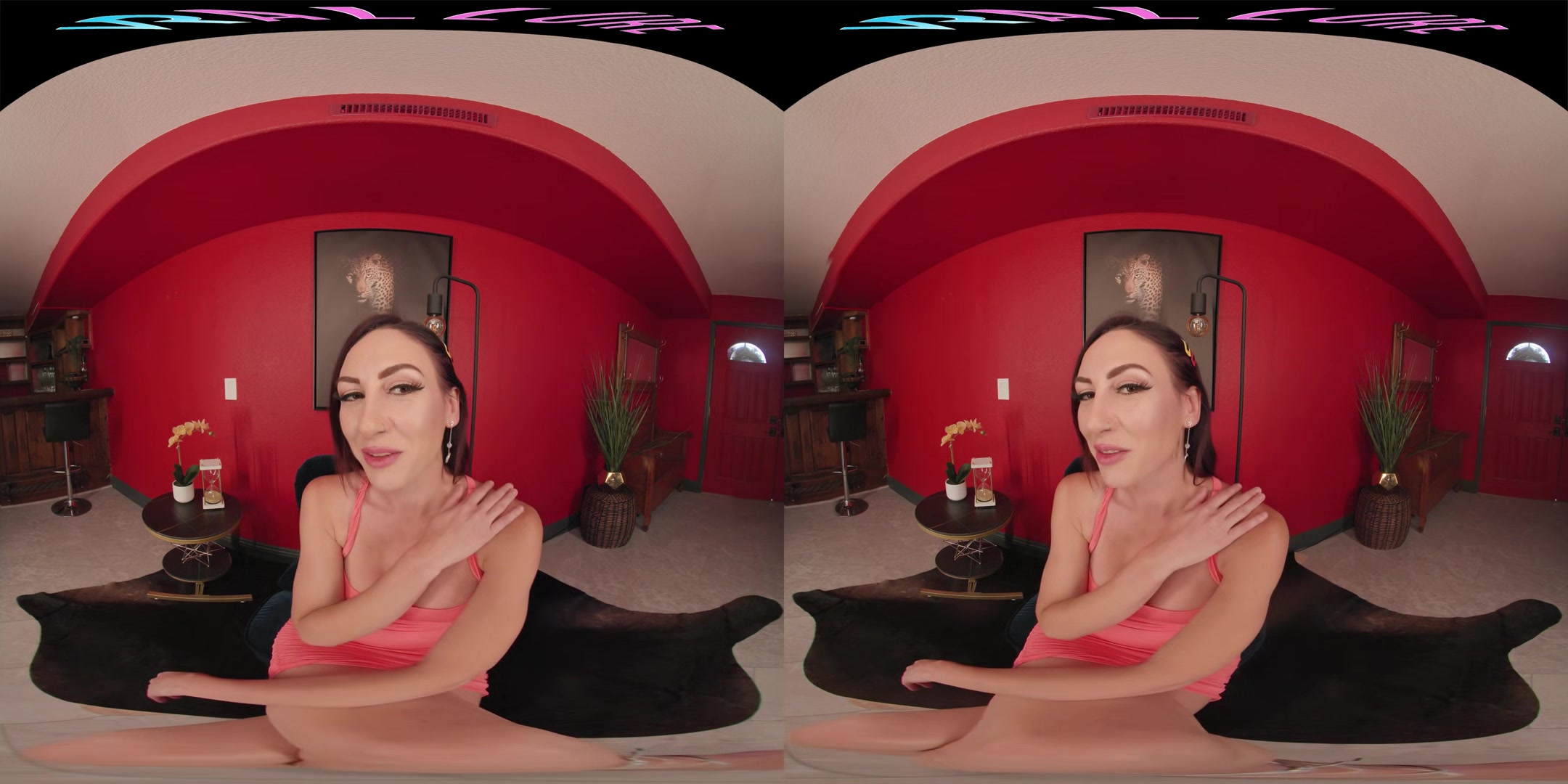 Busty brunette lets you watch her masturbate in VR