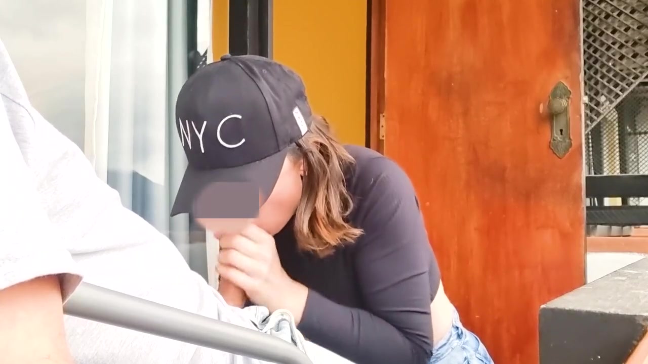 Milf Gives Blowjob On Apartment Balcony