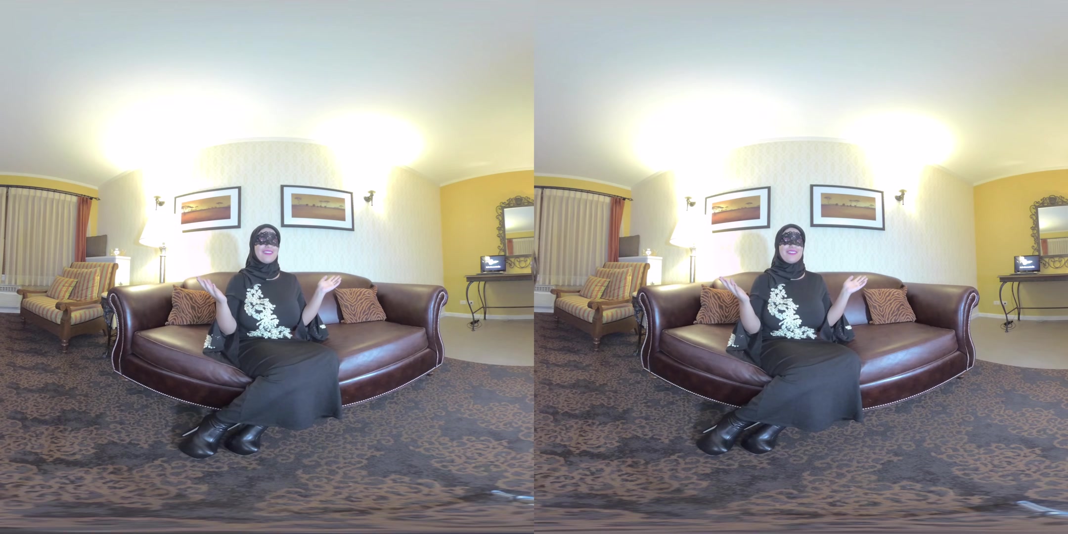 Arabic Slut GANGBANG warming up on the Couch - TadPoleXXXStudio