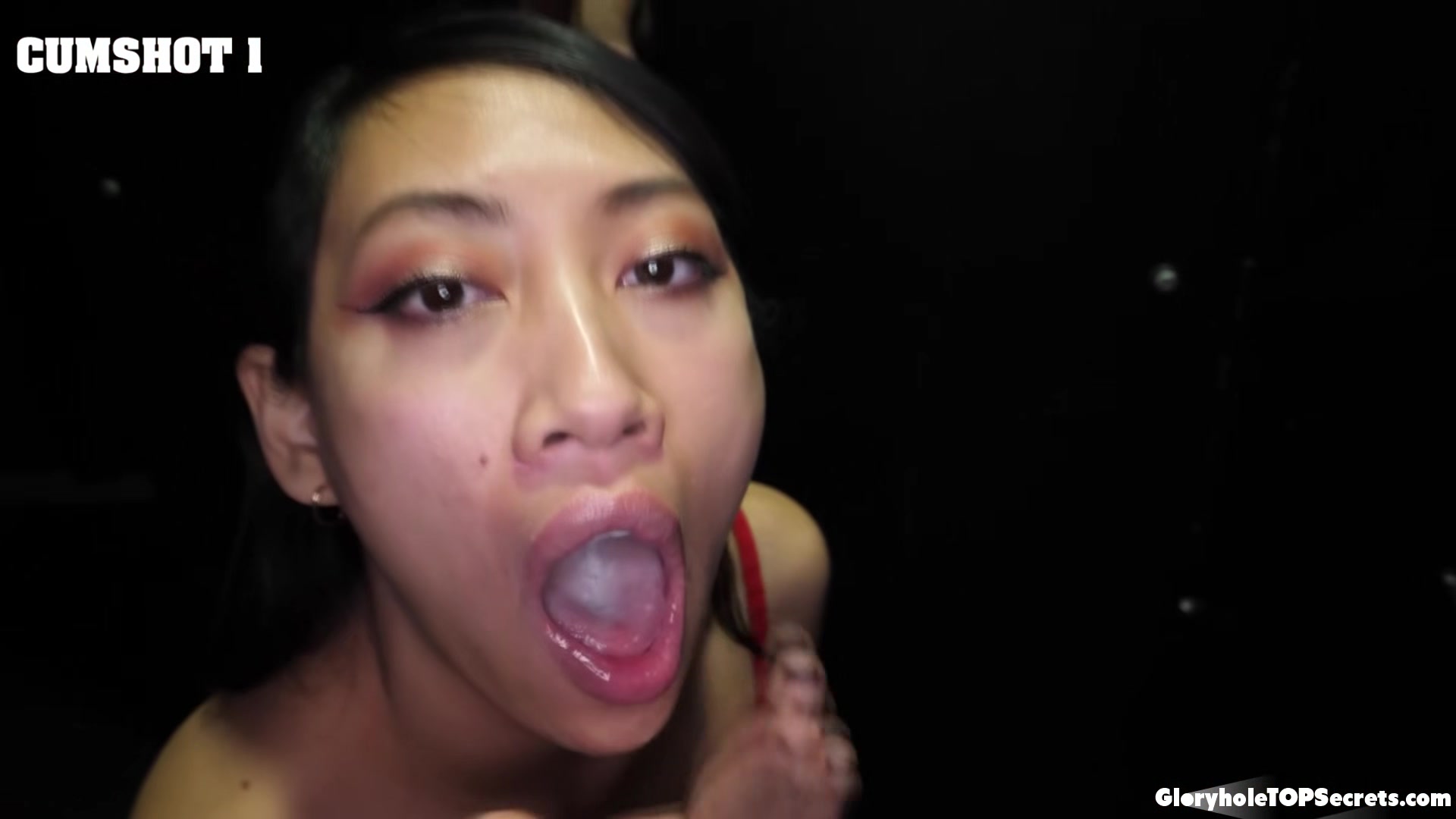 Asian slut Salee Lee gloryhole blowjob and cum