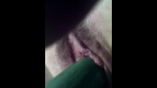 Masterbating with a cucumber