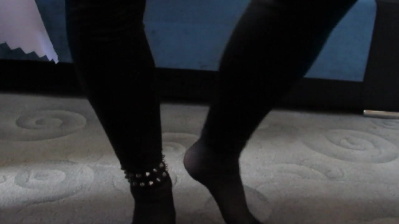Spike Bracelet On Leg And Cumming On Foot