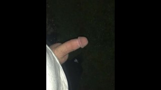 Walking down my driveway and street with my hard cock out.