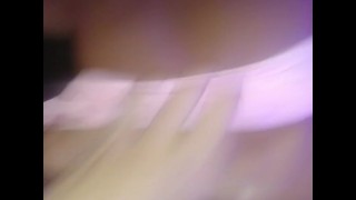 Slid her panties aside to fuck her over the couch