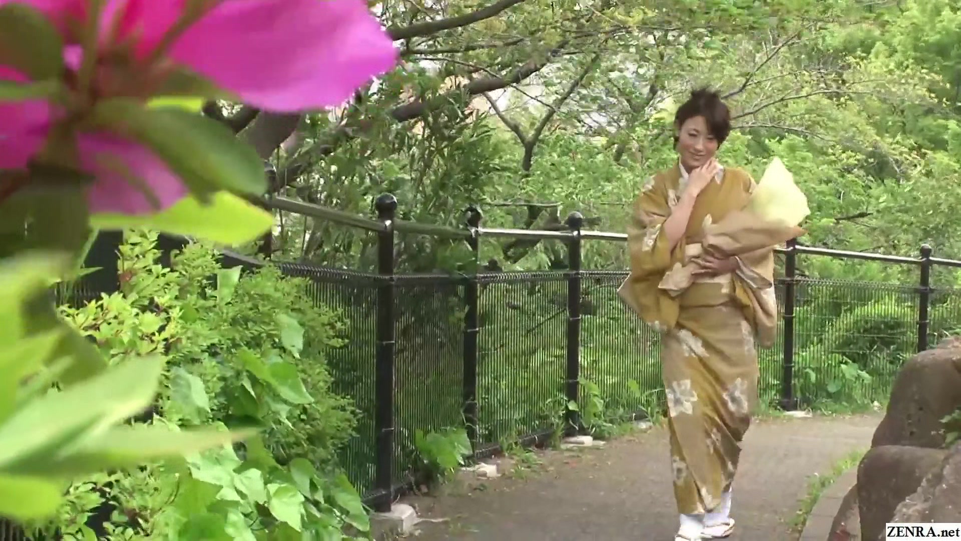 Japanese wife in kimono flower arrangement private class leads to sex
