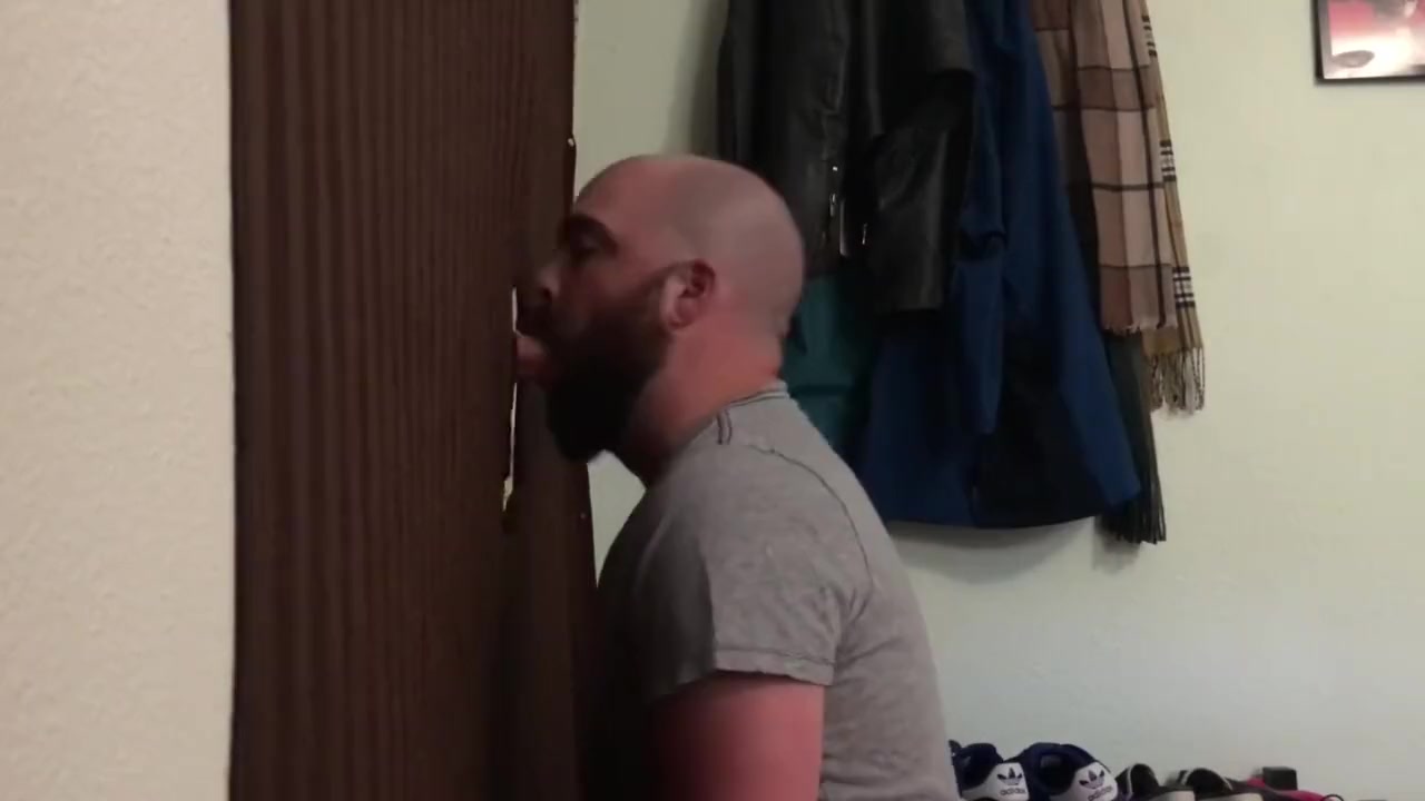 Straight married guy feeding me at my homemade glory hole