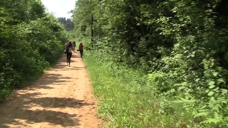 Outdoor oral job and lesbo scene