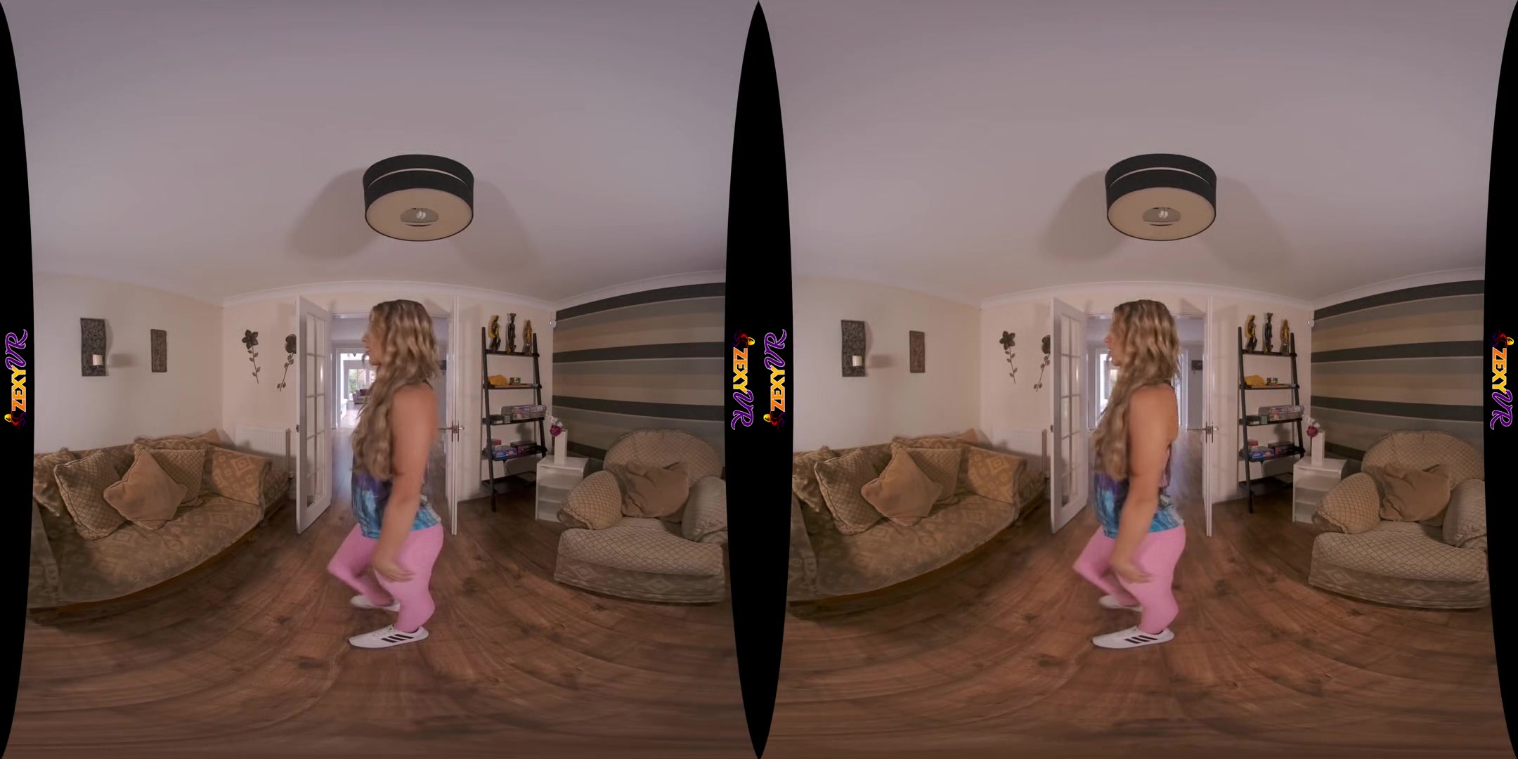 Horny Workout - Sexy Blonde Solo Striptease - SexLikeReal