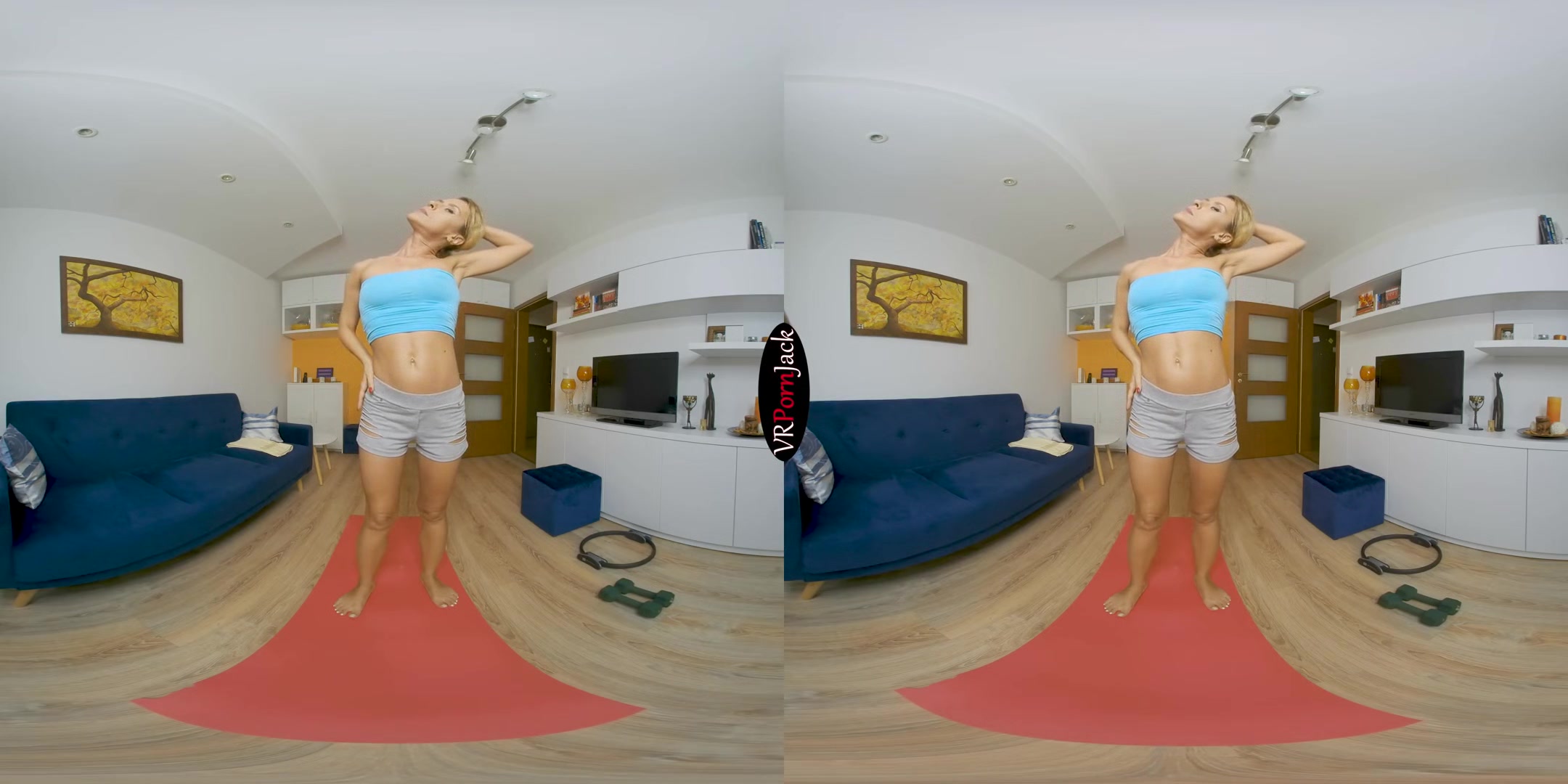 Yoga's Over... Let's Fuck! - Blonde Babe in Yoga Shorts 3D Porn