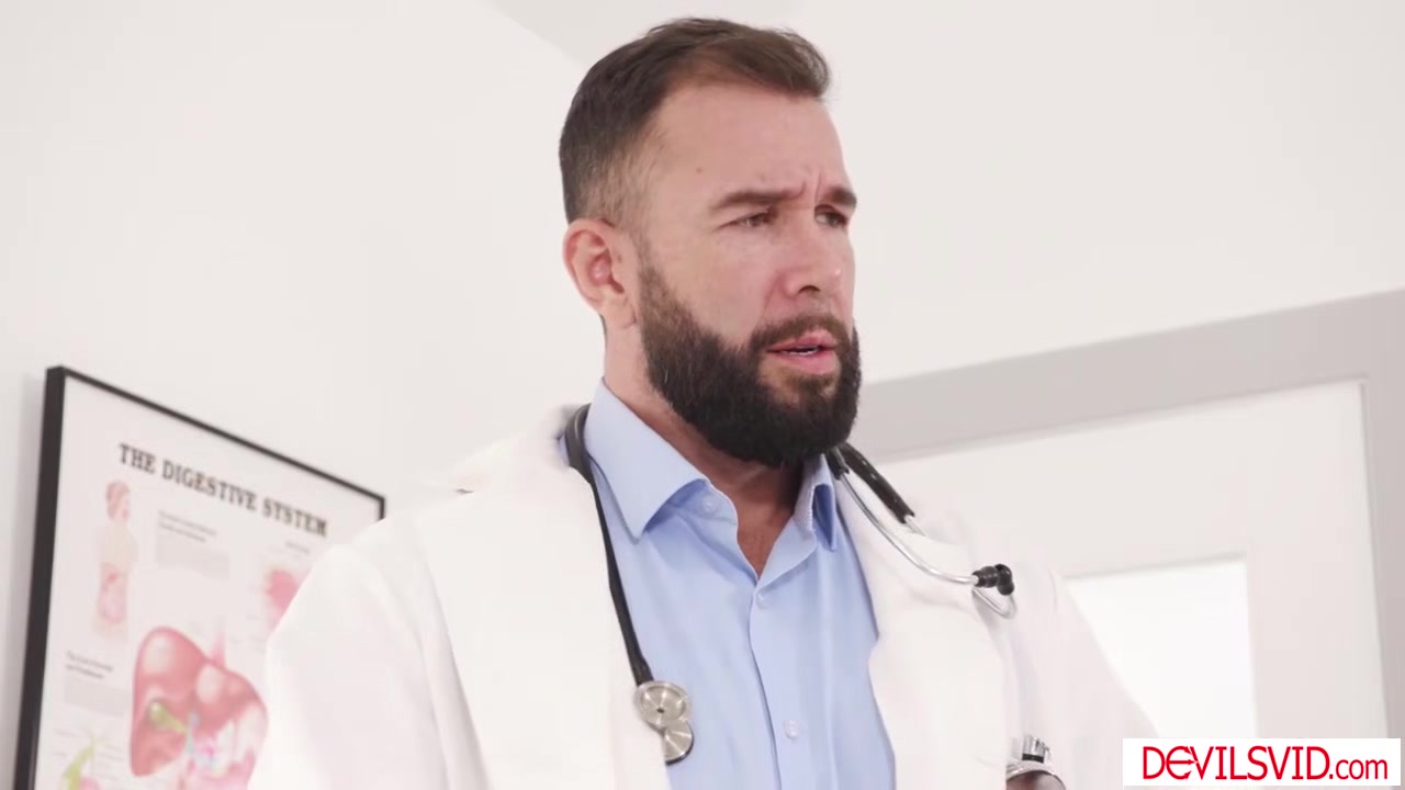 Big tits wife teasing and fucking doctor in front of husband