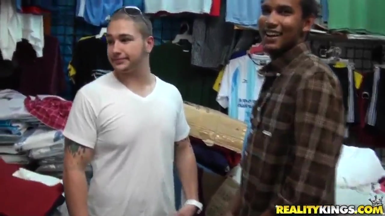Two young dudes strip in public for money