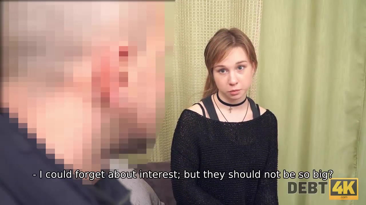 Debt4k. Lovely redhead Alice Klay should suck and ride dick of loan collector