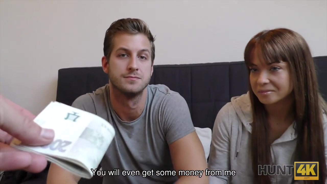 HUNT4K. Cuckold let girlfriend have sex for money with another guy