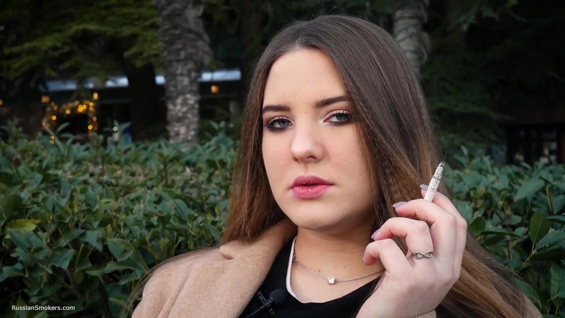 Russian Girl Spends Her Lunch Break Smoking 3 Cigs In A Row