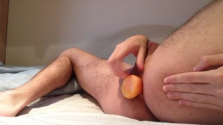 Student toying with huge cocks + creampie