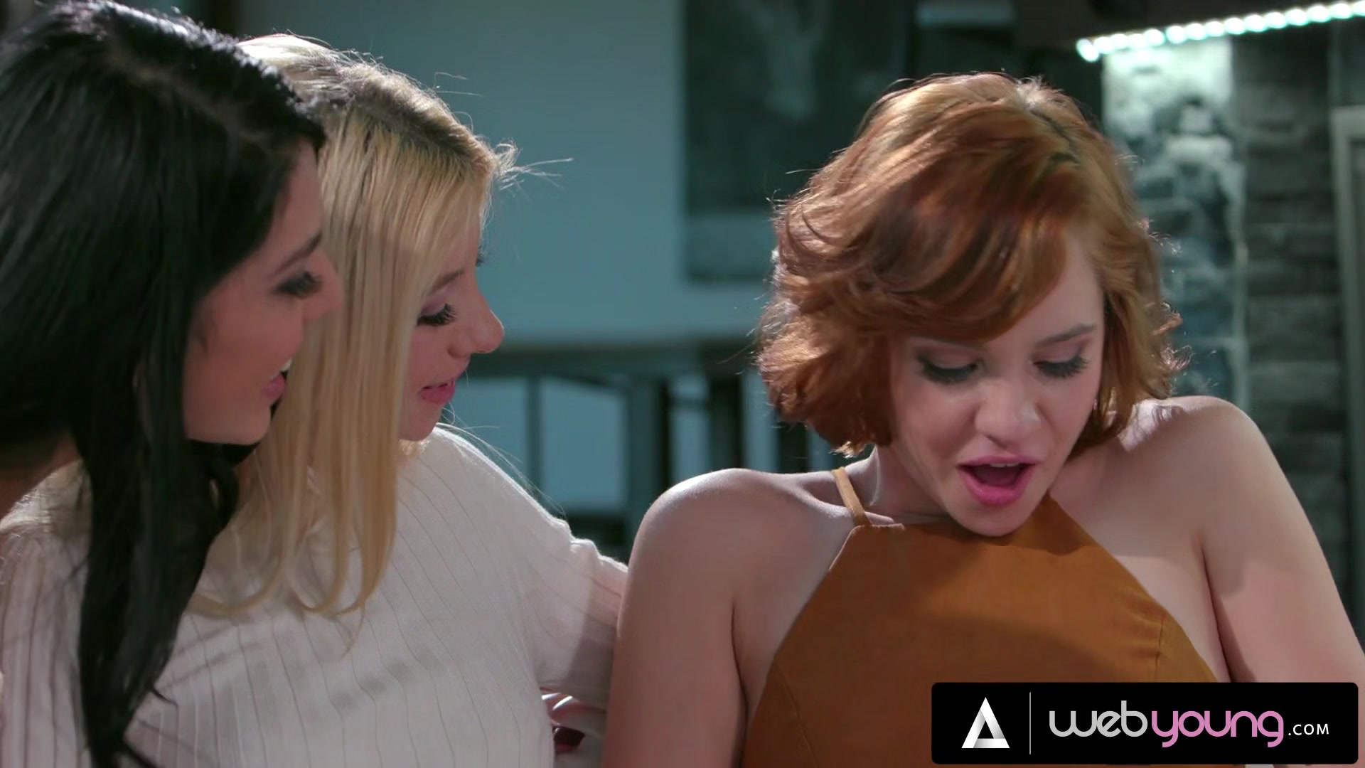 Sorority Babes Kenzie Reeves And Gina Valentina Are Caught Making Out On The Couch By Cadey Mercury