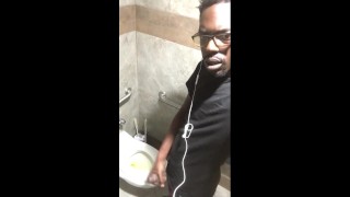Bust a quickie in public restroom