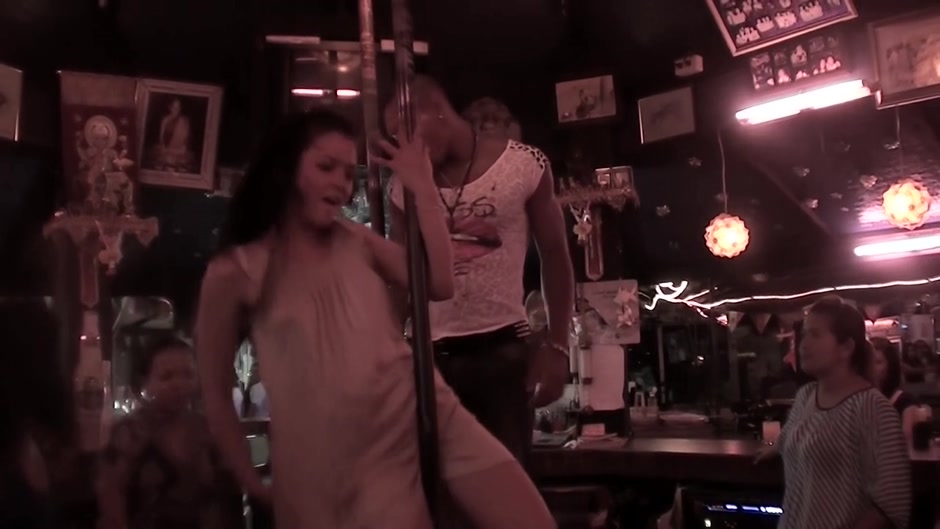 Bella Margo in strip party in a hot vacation porn video