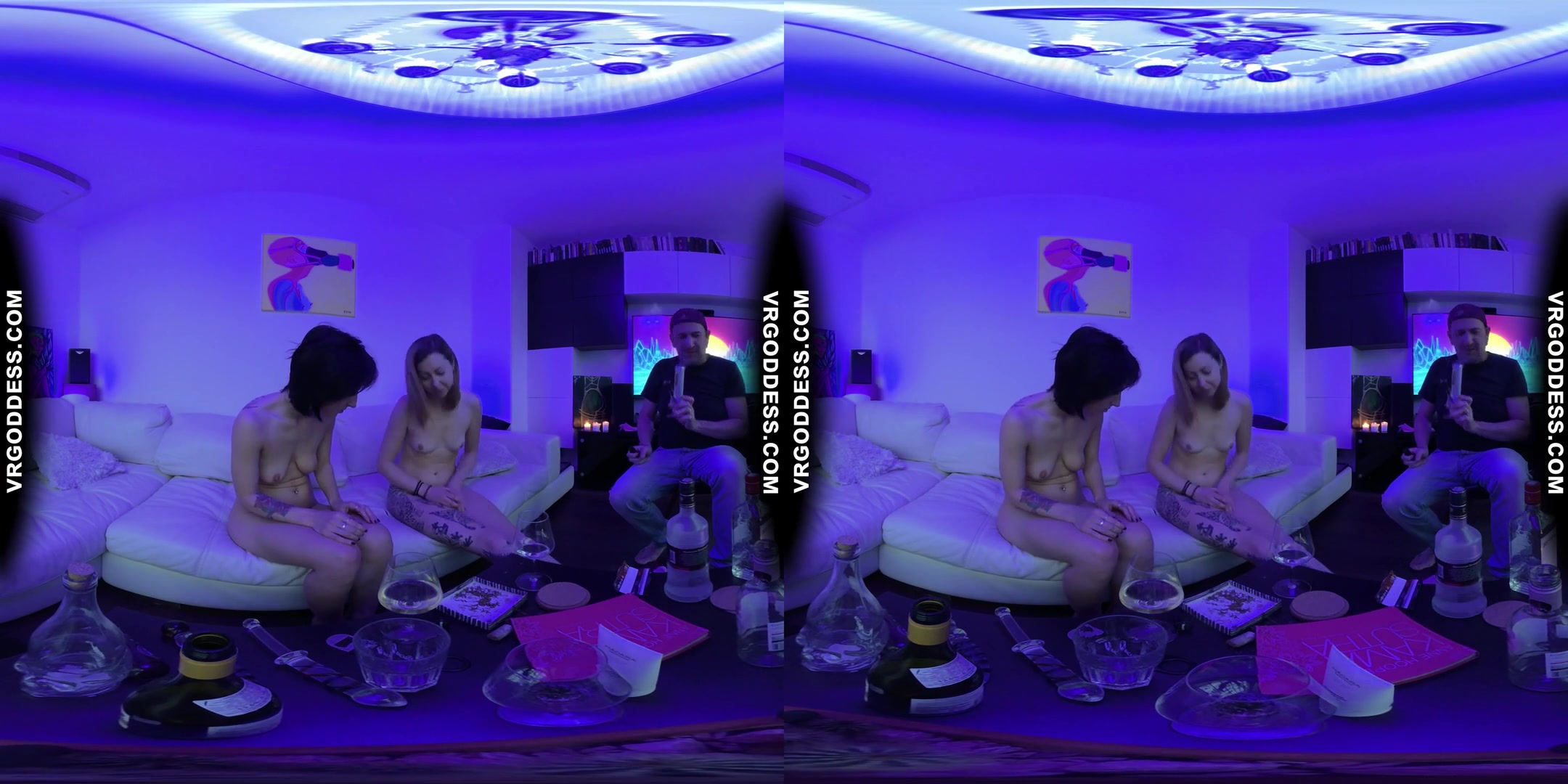 Black Light Chilling With Lesbians Alex And Blake Pussy Licking Drinking Lesbo Private Party