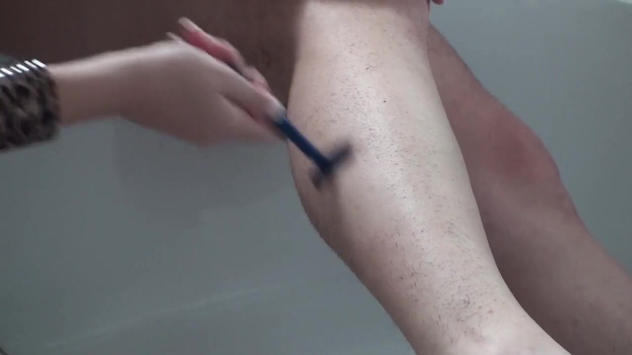 She shaves his body by Femdom Austria