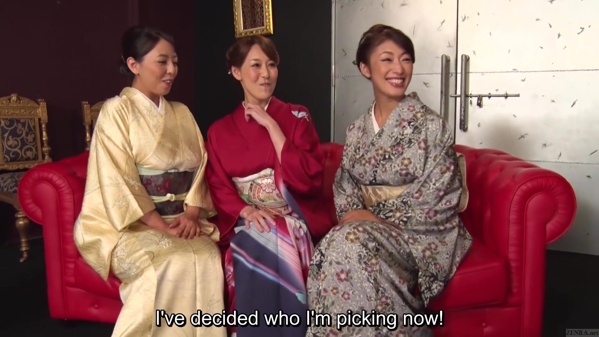 Reiko Kobayakawa and Akari Asagiri plus friend kimono sex party