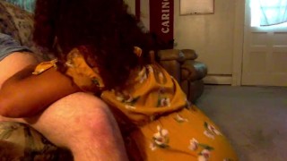 Teen sucks dick for food