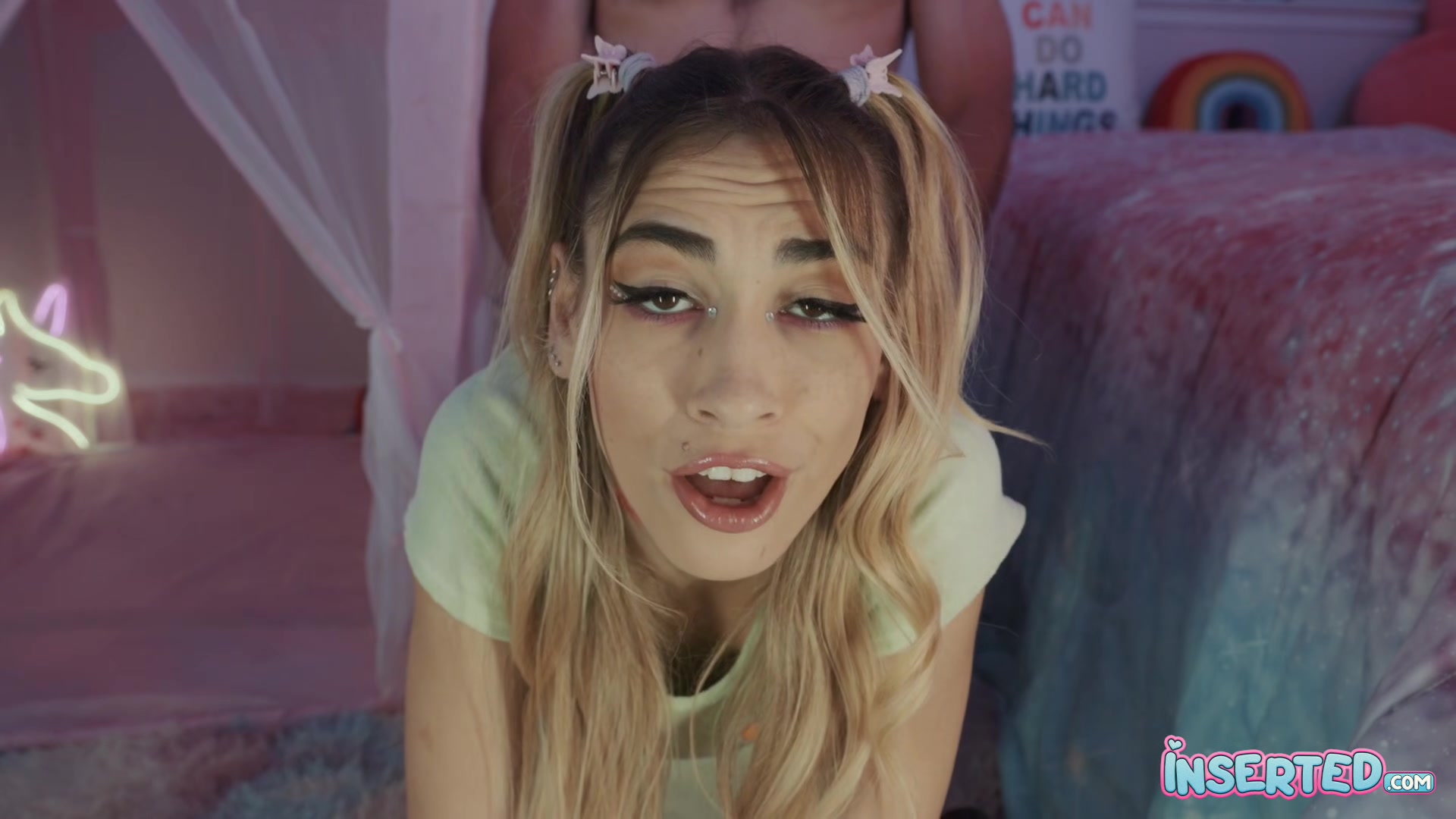 Delilah Shows Off Her Pink - Inserted