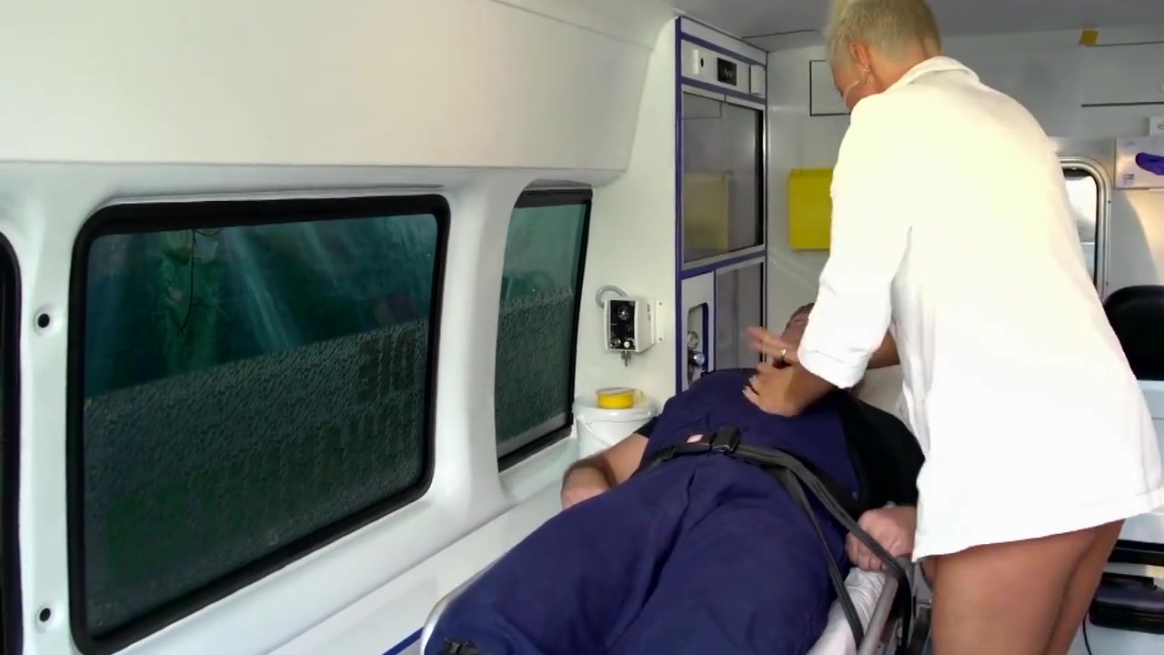 German - Hard Sex In Ambulance Car