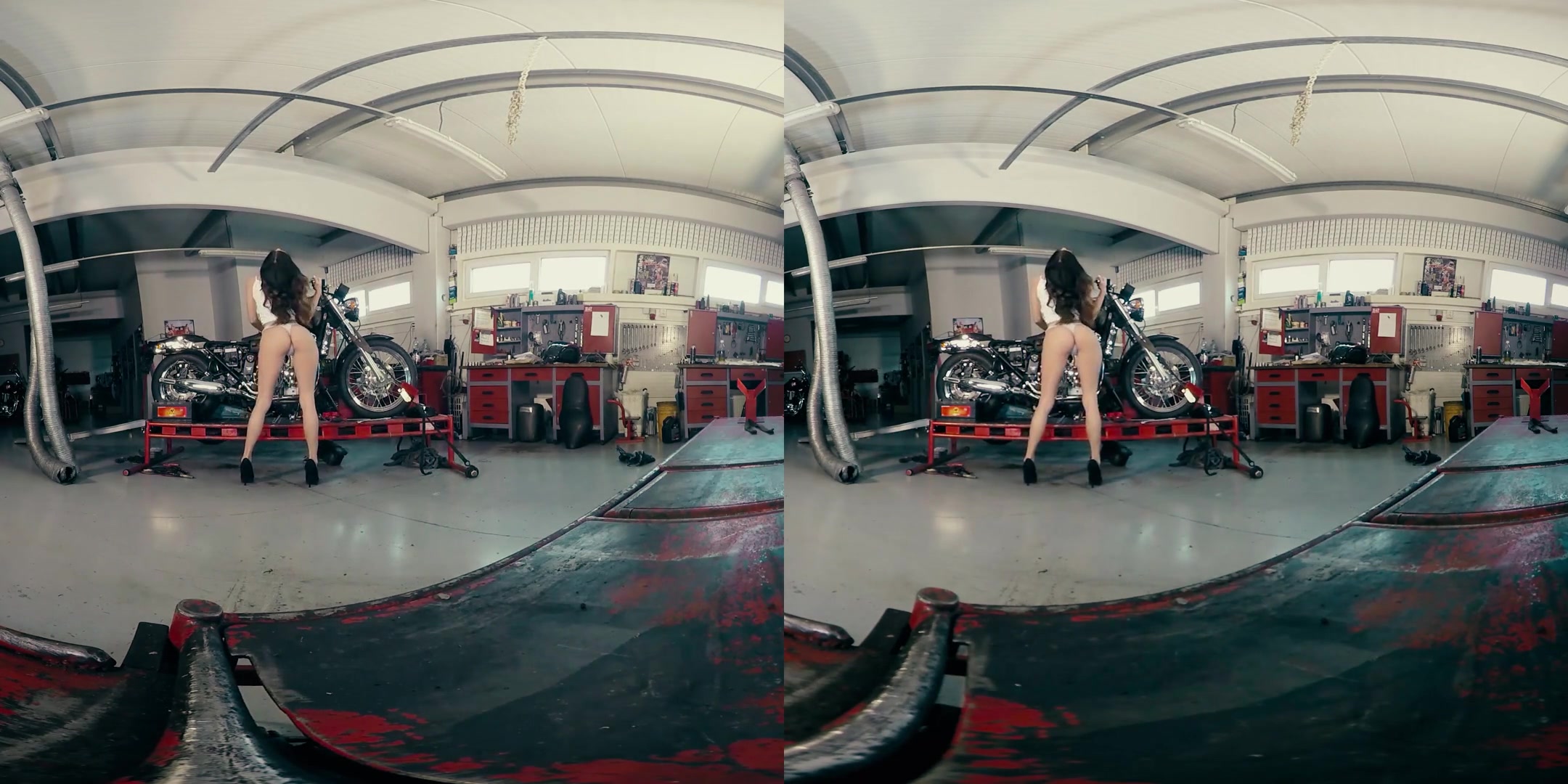 Rachel Evans in Rachel Gets Naked While Cleaning Her Motorcycle - BravoModelsMedia