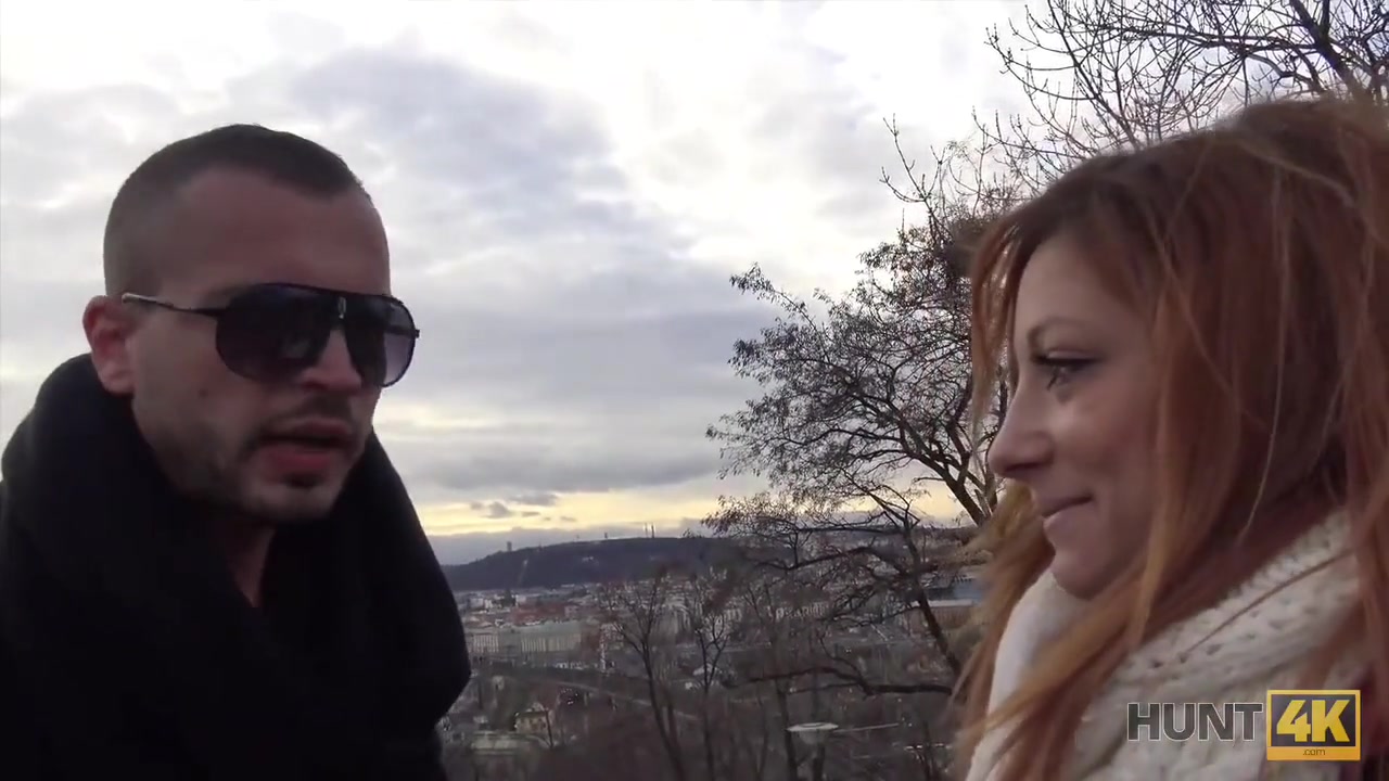 HUNT4K. Red-haired slut accepts cash to make her boyfriend cuckold