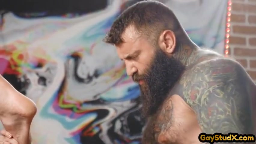 Dominated Stud Fucked By Hairy Nympho Hunk In Missionary