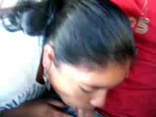 Black-haired Latina chick willingly sucks right in my car