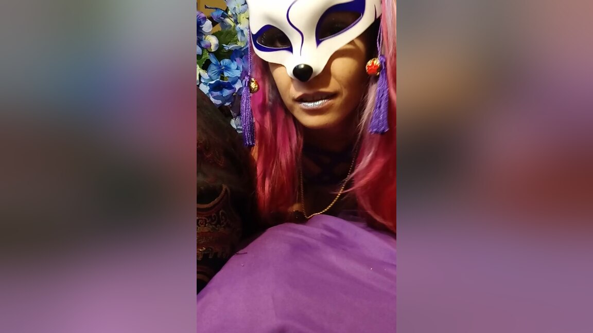 Masked Fishnet Bodysuit Fox Girl Vibes Her Clit And Cums Hard - Ladythetramp
