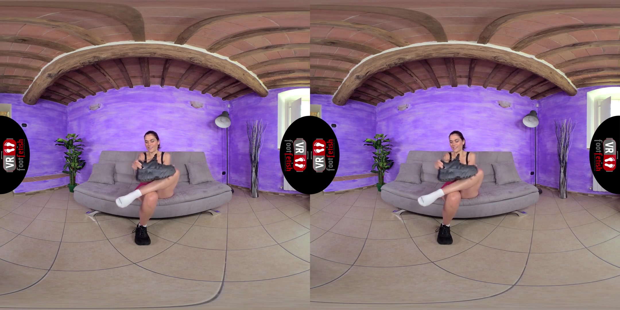 Sexy Brunette Chiara Tempts You With Her Smelly Feet; Foot Fetish Close Up VR