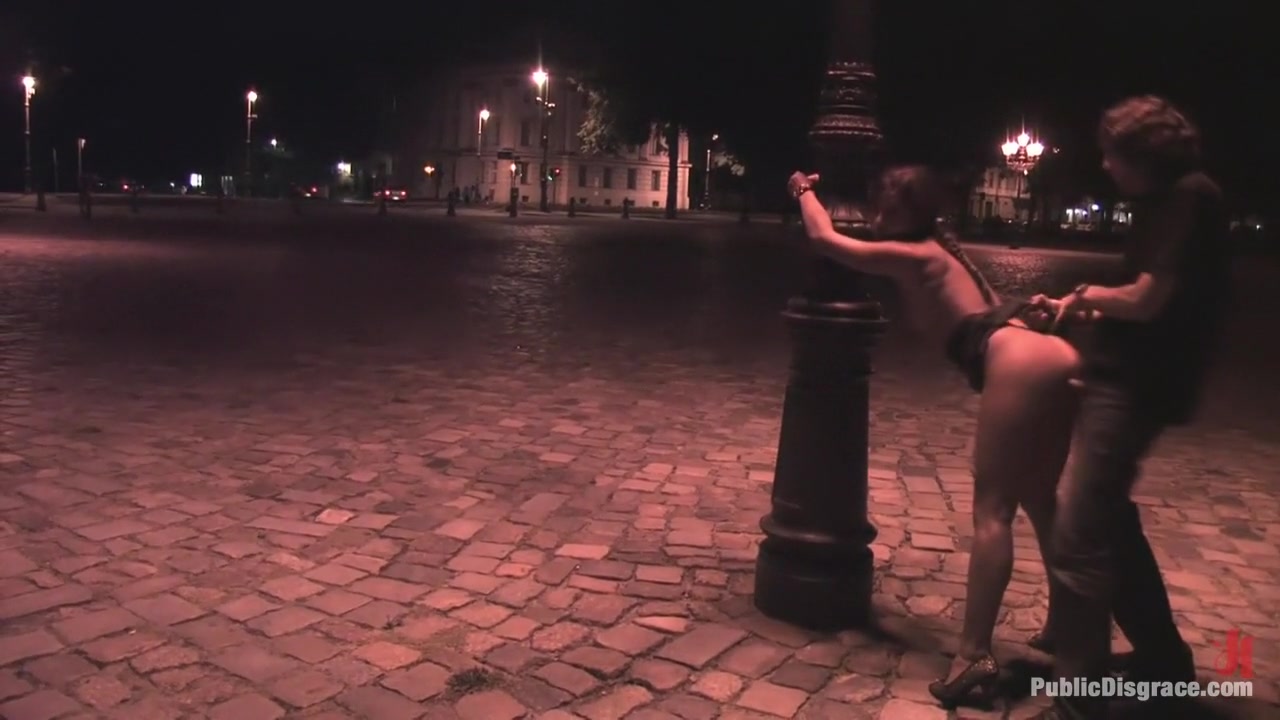Beautiful Czech girl exposed on the streets at night!!!