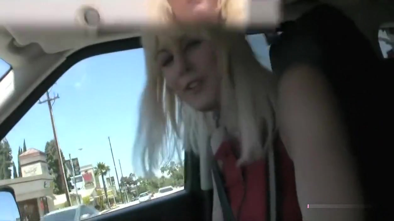 Sexy blonde shemale dildoing her asshole