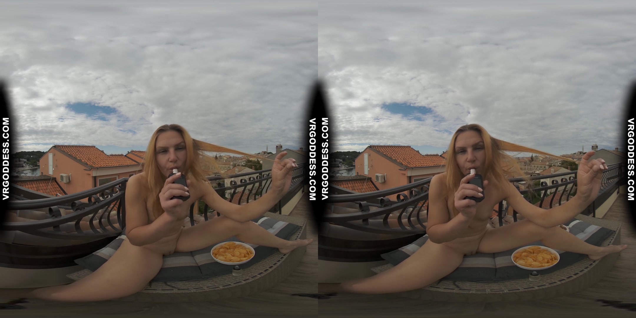 Hot Ginger Lea Naked Mukbang ASMR Chip Eating With A Nice View
