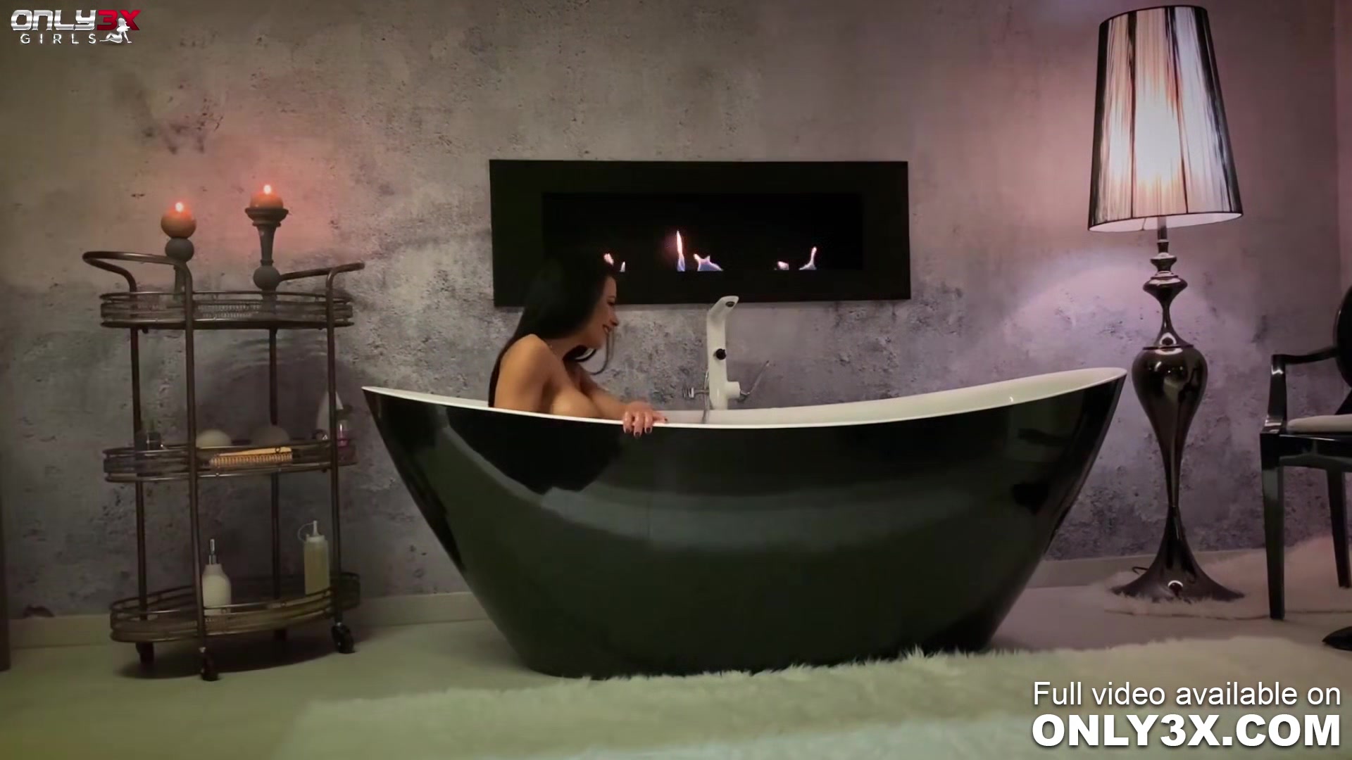 Classy Shalina Devine romantic anal toying at the bathtub by Only3x