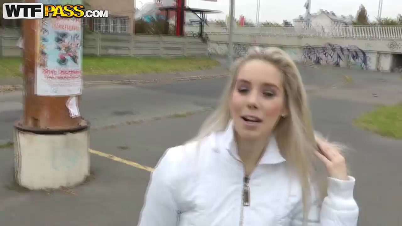 Pretty young Nesty does blowjob in public