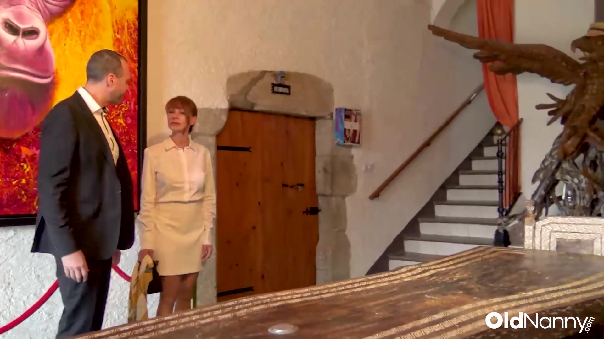 Redhead MILF In White Lingerie Fucks Hard In Vintage Bedroom