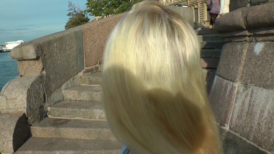 Kinky blonde slut gets her arse fucked in public