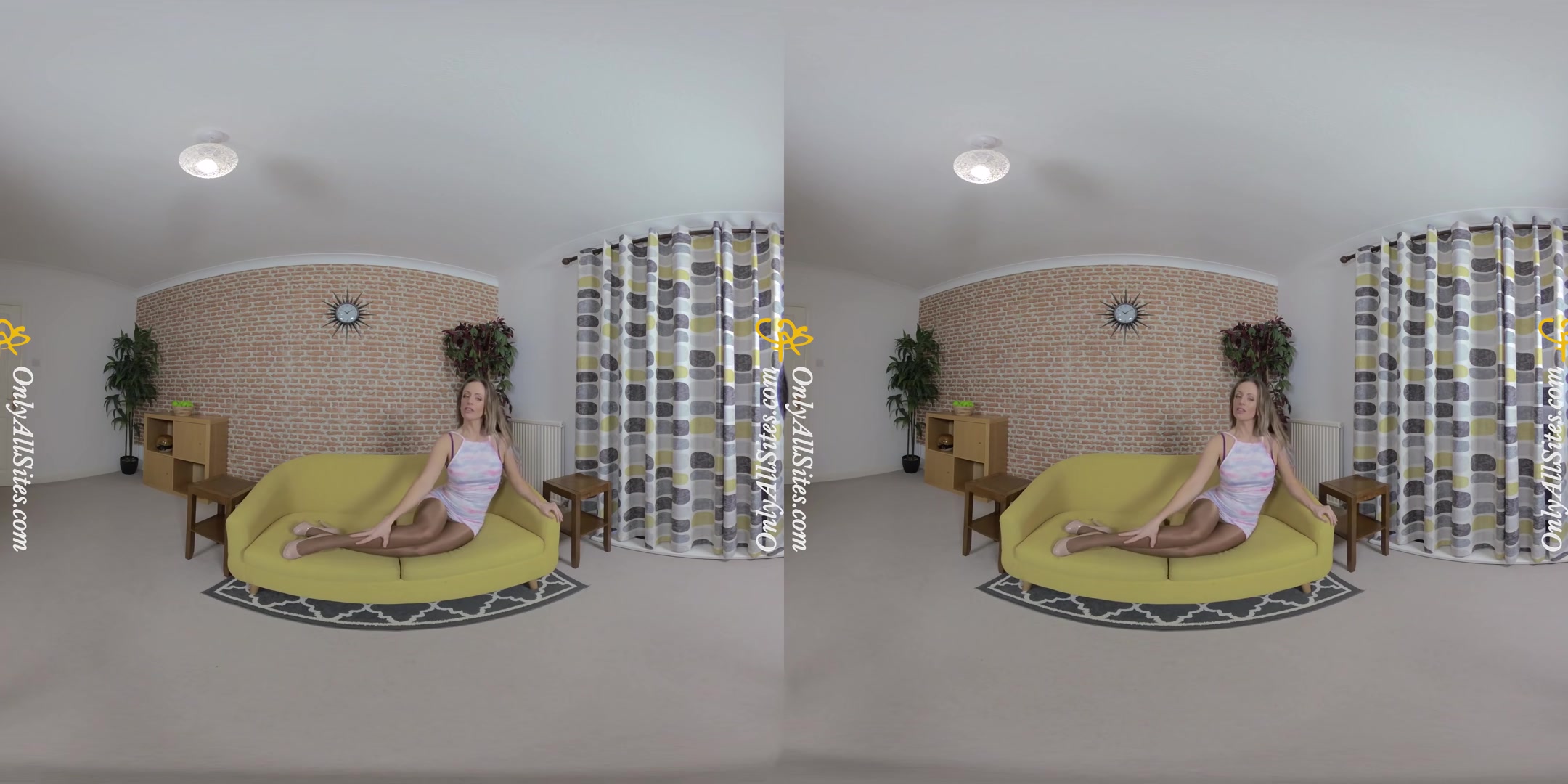 Suzi - Blonde Cutie Strips to Pantyhose - OnlyTease