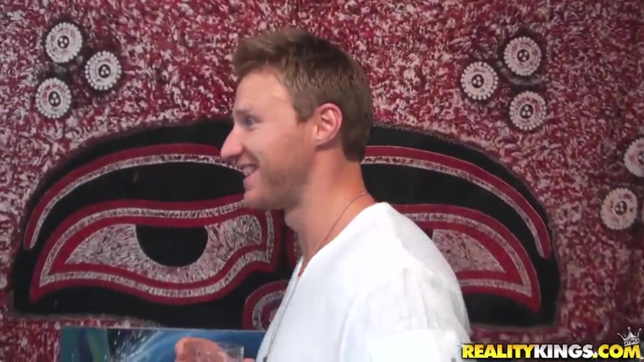 Lovely blondie with huge boobies drives a young dude completely mad