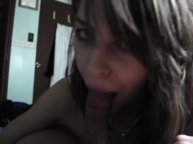 Sweet chick with braces taking a cock deep in her mouth
