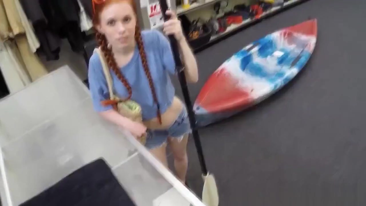Ginger teenie riding pawnbrokers POV dick