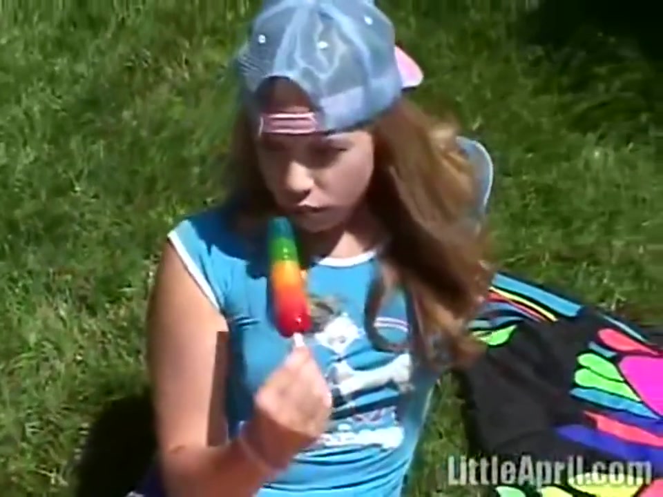 teen 18+ Rubbing Outdoors With Little April