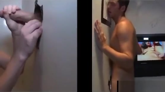 Trick a boy in a gay gloryhole and make him cum