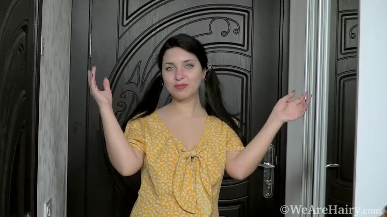 Tanita comes inside to masturbate by her doorway - WeAreHairy