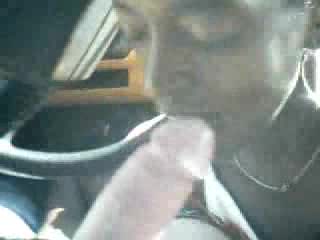 Black hussy sucks the life out of white dude's cock